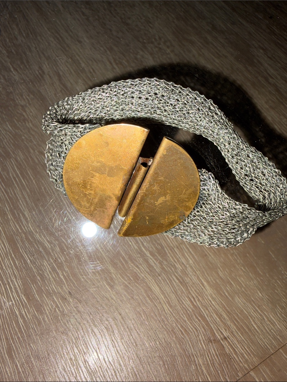 Sarah Cavender Metalworks Round Clasp Mesh Bracelet